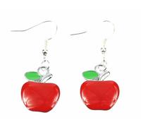 Mela Orecchini Miniblings Pendente Frutta Mela Frutta Piatto Smaltato Rosso