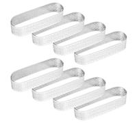 melairo 8PZ Stampi per Tortine Ovali Mousse da Dessert Francese Torta di Frutta per Crostata Stampo per Torta Quiche, per Crostata nel Acciaio Inossidabile