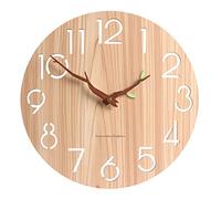 melairo Orologio da Parete 3D nel Legno Nordico Orologio da Parete Cava per Camerette/Decorazioni per La Casa 12 Pollici