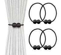 MELALUXE 4 Pezzi Fermatenda Magnetici per Tende Fermatenda Decorativi per Finestra D cor Nero