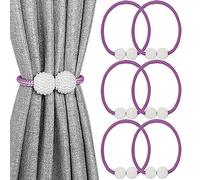 Melaluxe Confezione da 6 fermatende magnetici per tende, decorativi per finestre, colore: viola