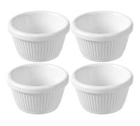 HENDI Mini ciotola/ramekin in melamina per servizio e presentazione, 50 ml, set da 4, ⌀70x(H)35 mm, bianco