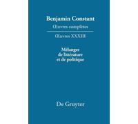 Mélanges de littérature et de politique (Copertina rigida)