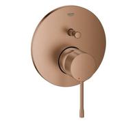 Mélangeur de bain Grohe Essence à une main avec robinetterie prémontée, rosette ronde, inverseur automatique bain/douche, 24058DL1, 24058DL1, Colorazione: tramonto caldo spazzolato