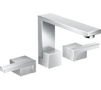 Mélangeur lavabo 3 trous AXOR Edge 130 avec vidage par pression, taille diamant, 46051000, 46051000, Colorazione: cromo
