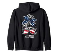 Melanie - Chignon disordinato con occhiali da sole con nastro USA Felpa con Cappuccio