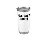 Melanie's Coffee Melanie Nome Personalizzato Nero Lettering Bicchiere termico in acciaio inox doppia parete