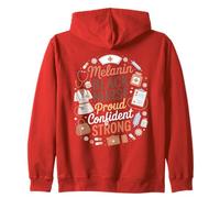 Melanin Black Nurse Proud Confident Strong Infermiera Felpa con Cappuccio