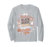 Melanin Black Nurse Proud Confident Strong Infermiera Maglia a Manica