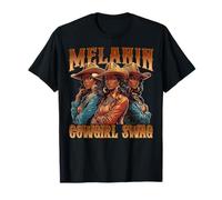 Melanin Cowgirls Swag Storia nera Orgoglio africano della melanina Maglietta