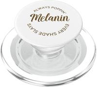 Melanin Poppin' Black Girl Afro Beauty Black History Month PopSockets PopGrip per MagSafe