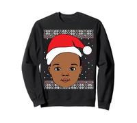 Melanin Prince Christmas Black Boy Xmas Brown Skin Ragazzi Divertimento Felpa
