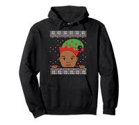 Melanin Prince Christmas Black Boy Xmas Brown Skin Ragazzi Divertimento Felpa con Cappuccio
