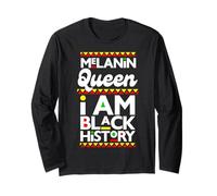 Melanin Queen I Am Black History Febbraio Blackity Donna Mamma Maglia a Manica