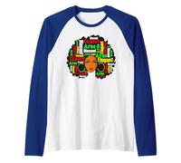 Melanin Queens Sista Black History Juneteenth Donna Regina Maglia con Maniche Raglan