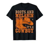 Melanin Western Cowboy Rodeo Vibes Country Pride Maglietta