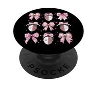 Melanina Black History Month African Girl Coquette Bow Rosa PopSockets PopGrip Adesivo