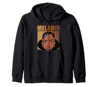 Melanina Black History Month Juneteenth Queen Brown Skin Girl Felpa con Cappuccio