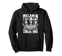 Melanina Cowgirl Swag African Cowboy Rodeo Storia nera Afro Felpa con Cappuccio