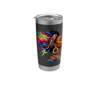 Melanina tribale africana Dashiki arcobaleno per capelli naturali Bicchiere termico in acciaio inox doppia parete