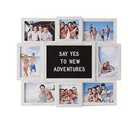 MELANNCO Lettera con 8 collage di foto aperte, bianco invecchiato, 48,3 x 43,2 cm, 8 aperture