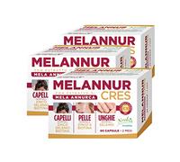 MelannurCres - Elisir per i Capelli - 60 Capsule - con Estratto di Mela Annurca Zinco Rame Selenio Biotina Astaxantina (Confezione da 3)