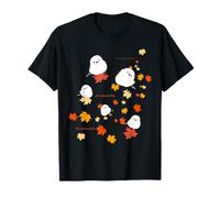 Melanzana | Autunno | Foglie d'Autunno | Foglie d'Acero | Giappone | Hokkaido | Uccelli Bianchi Maglietta