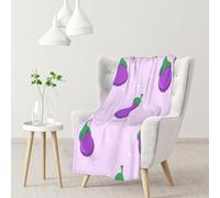 Melanzane Verdura Frutta,Coperta morbida, calda, anti-pilling, in flanella, peluche, 76 x 102 cm