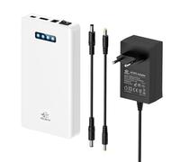 melasta 24V, 3350mAh Powerbank Batteria Esterna Ricaricabile Agli ioni di Litio, con Uscita DC da 9V, Uscita USB da 5 V, per Strisce LED, Luce a Nastro, Telecamera CCTV e Altro Ancora (con Caricatore)