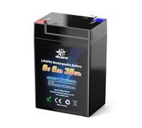 melasta 6V 6Ah Batteria al Litio Ricaricabile LiFePO4, batteria Accumulo Fotovoltaico con 2000 cicli profondi e protezione BMS, LiFePO4 Batterie 6V per Energia Solare, Bambini, Barche, Camper, Scooter