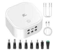 melasta DC Smart Mini UPS 10,8 V 5200 mAh. Dispone di un connettore 6 in 1 con luci a LED che supporta la ricarica e la ricarica rapida PD30 W per più dispositivi elettronici