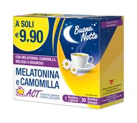 Melatonina e Camomilla Act bevanda solubile per ridurre il tempo di addormentamento 30 bustine