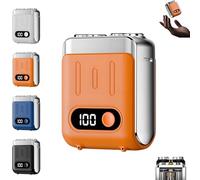 Melbob Shaver, 2025 New Upgrade Men's Portable Mini Rotary Electric Shaver, Portable Rotary Dual Ring Electric Shavers, Digital Display, USB Rechargeable Waterproof, For Home Travels (Orange)