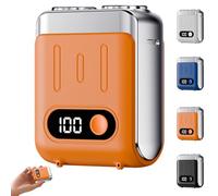 Melbob Shaver, Men's Portable Mini Rotary Electric Shaver, Mini Razor Dual Head Portable, Digital Display, USB Rechargeable Waterproof, for Home Trave (Orange)