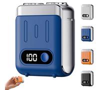 Melbob Shaver, Men's Portable Mini Rotary Electric Shaver, Mini Razor Dual Head Portable, Digital Display, USB Rechargeable Waterproof, for Home Trave (Blue)