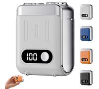 Melbob Shaver, Men's Portable Mini Rotary Electric Shaver, Mini Razor Dual Head Portable, Digital Display, USB Rechargeable Waterproof, for Home Trave (White)