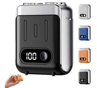 Melbob Shaver, Men's Portable Mini Rotary Electric Shaver, Mini Razor Dual Head Portable, Digital Display, USB Rechargeable Waterproof, for Home Trave (Black)