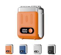 Melbob Shaver, Men's Portable Mini Rotary Electric Shaver, Mini Razor Dual Head Portable, Minis Foil Shavers, Micro Shavers for Men, Digital Display, USB Rechargeable Waterproof (Orange)