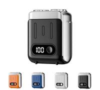 Melbob Shaver, Men's Portable Mini Rotary Electric Shaver, Mini Razor Dual Head Portable, Minis Foil Shavers, Micro Shavers for Men, Digital Display, USB Rechargeable Waterproof (Black)