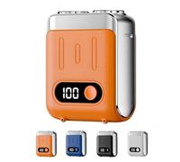 Melbob Shaver, Men's Portable Mini Rotary Electric Shaver, Twin Shavers,Digital Display, USB Rechargeable Waterproof, for Home Travel (Orange)