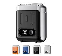 Melbob Shaver, Men's Portable Mini Rotary Electric Shaver, Twin Shavers,Digital Display, USB Rechargeable Waterproof, for Home Travel (Black)