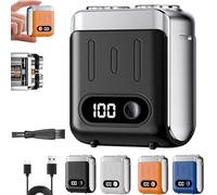 Melbob Shaver, Portable Rotary Dual Ring Electric Shave, Twin Shavers,Digital Display, USB Rechargeable Waterproof For Home Travel (Black)