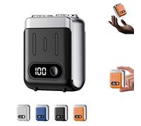 Melbob Shaver, Portable Rotary Dual Ring Electric Shaver, Men's Portable Mini Rotary Electric Shavers, Mini Razor Dual Head Portables, Digital Display, for Home Travel (Black)