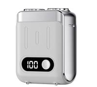 Melbob Shaver, R-12 Luggage Electric Shaver, Men's Portable Mini Rotary Electric Shavers, Dual Ring electric shavers Digital Display, for Home Travel (White)