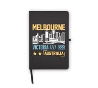 Melbourne City Travel Australia - Quaderno con pagine bianche, copertina in similpelle, agenda, diario, quaderno di lavoro