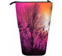 Melbrakin Albero Telescopico Matita Cancelleria Astuccio Penne Scatola con Chiusura a Cerniera per Donne Uomini Ragazzi Ragazze Sole Pianta Botanica Luce Solare Vento Ramo Fogliame Paesaggio Canna