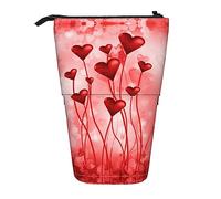 Melbrakin Astratto Cuore Astuccio telescopico Portapenne Telescopico Astuccio Borsa Cancelleria, per Ufficio scolastico, Natale2, Taglia unica, Organizer per borse