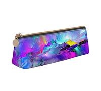 Melbrakin Astuccio carino con pittura dell'aurora boreale, borsa per trucchi in pelle stampata per ufficio scolastico per ragazze e ragazzi