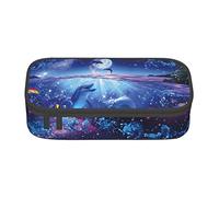 Melbrakin Astuccio colorato con vita marina blu cielo oceano, grande capacità, per ragazze e ragazzi, custodia da ufficio scolastica in poliestere con stampa