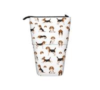 Melbrakin Astuccio per matite Beagle Puppy Dog Cute Pen Telescopic Holder Stationery Storage Stand Pouch Materiale scolastico per Student Artist Office Nurse